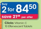 Clicks Vitamin C 10 Effervescent Tablets-For 2