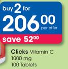 Clicks Vitamin C 1000 mg 100 Tablets-For 2