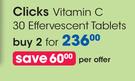Clicks Vitamin C 30 Effervescent Tablets-For 2