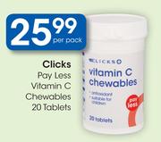 Clicks Pay Less Vitamin C Chewables 20 Tablets-Per Pack