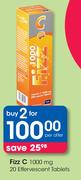 Fizz C 1000 mg 20 Effervescent Tablets-For 2