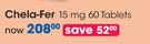 Chela-Fer Iron Supplement 15 mg 60 Tablets-Per Pack