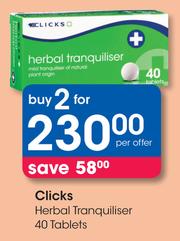 Clicks Herbal Tranquiliser 40 Tablets - Clicks