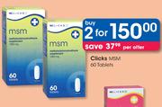 Clicks MSM 60 Tablets-For 2