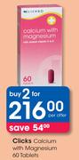 Clicks Calcium With Magnesium 60 Tablets-For 2