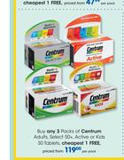 Centrum Adults, Select 50+, Active Or Kids 30 Tablets-Per Pack