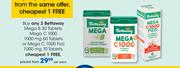 Bettaway Mega B 30 Tablets,Mega C 1000 mg 60 Tablets Or Mega C 1000 Fizzi 1000 mg 10 Tablets-Per Pac