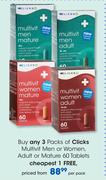 Clicks Multivit Men Or Women, Adult Or Mature 60 Tablets-Per Pack