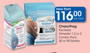 Chela-Preg Pre Natal Trimester 1, 2 Or 3 Combo Pack 30 Or 90 Tablets-Per Pack