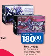 Preg Omega 28 Day Pack Or Plus 30 Day Pack Supplement-Per Pack