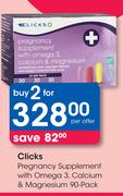 Clicks Pregnancy Supplement With Omega 3, Calcium & Magnesium 90 Pack-For 2