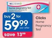 Clicks Home Pregnancy Test 2 Pack-For 2