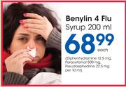 Benylin 4 Flu Syrup-200ml Each