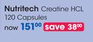 Nutritech Creatine HCL 120 Capsules-Each