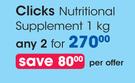 Clicks Nutritional Supplement-2 x 1Kg
