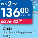Clicks Nutritional Supplement-2 x 400g