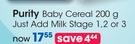 Purity Baby Cereal Just Add Milk Stage 1, 2 Or 3-200g Each