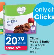 Clicks Made 4 Baby Oat & Apple Cookies-160g Per Pack
