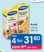 Purity Juices-4 x 200ml