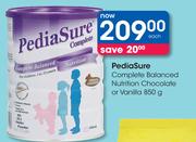 Pediasure Complete Balanced Nutrition Chocolate Or Vanilla-850g Each