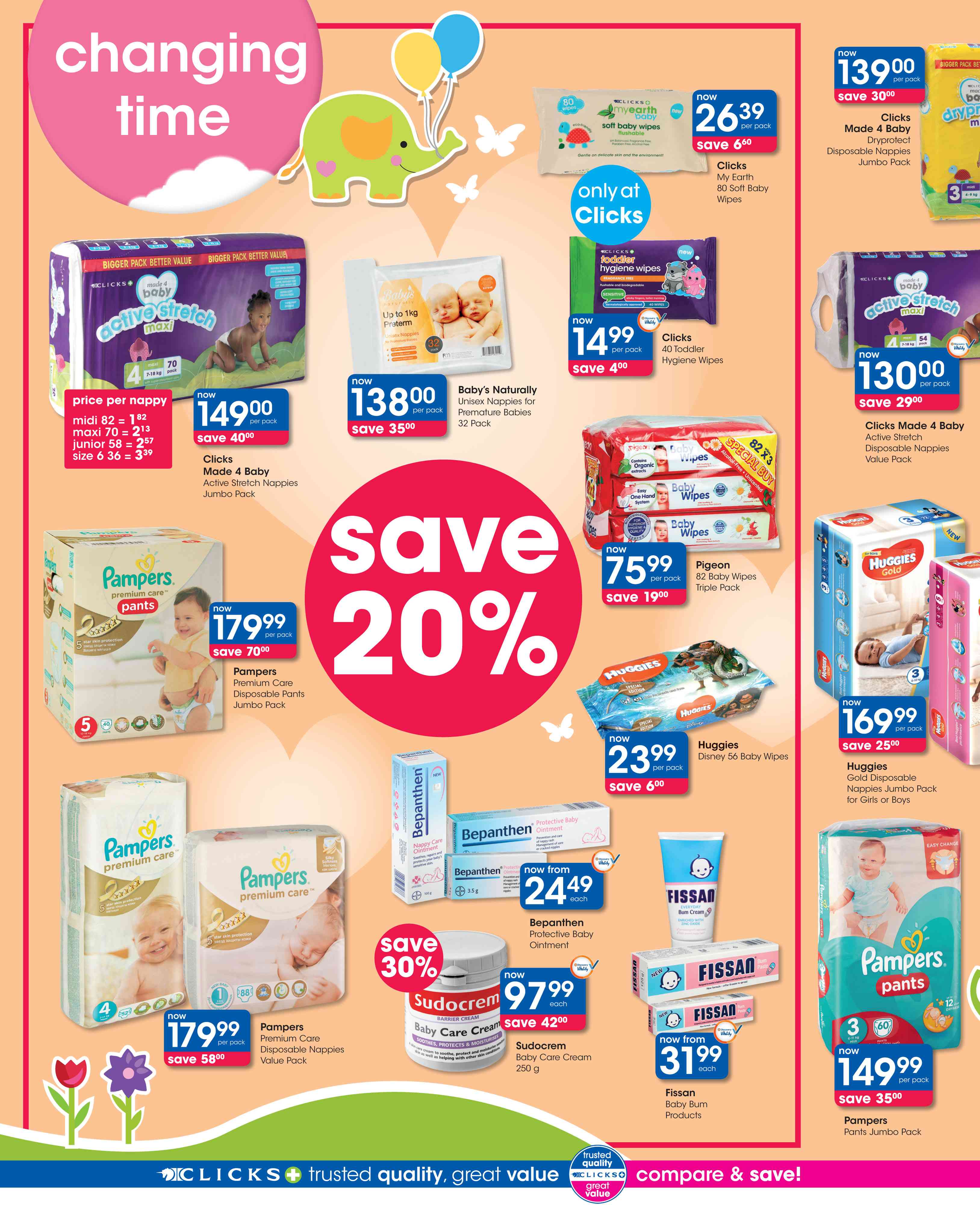 Special Clicks Made 4 Baby Dryprotect Disposable Nappies Jumbo PackPer