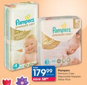 Pampers Premium Care Disposable Nappies Value Pack-Per Pack