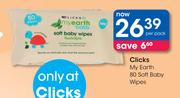 Clicks My Earth 80 Soft Baby Wipes-Per Pack