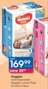 Huggies Gold Disposable Nappies Jumbo Pack For Girls Or Boys-Per Pack