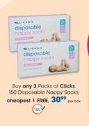 Clicks 150 Disposable Nappy Sacks-Per Box