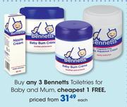 Bennetts Toiletries For Baby & Mum-Each
