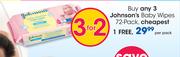 Johnson's Baby Wipes 72 Pack-Per Pack
