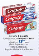 Colgate Toothpastes (Excl.Triple Action, Herbal, Regular, Regular Gel & Value Packs)-Each
