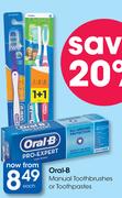 Oral-B Manual Toothbrushes Or Toothpastes-Each