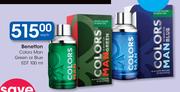 Benetton Colors Man Green Or Blue EDT-100ml Each