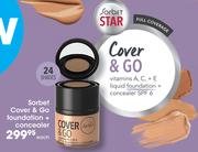 Sorbet Cover & Go Foundation + Concealer-Each