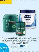 Clicks Camphor Creams Or Hydrate Body Creams Or Lotions-Each