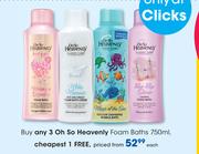 Oh So Heavenly Foam Baths-750ml Each