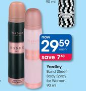 Yardley Bond Street Body Spray For Women-90ml Each