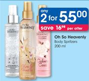 Oh So Heavenly Body Spritzers-2 x 200ml