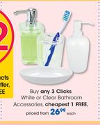 Clicks White Or Clear Bathroom Accessories-Each