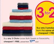 Clicks Loose Bath Towels Or Facecloths-Each