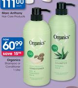 Organics Shampoo Or Conditioner-1Ltr Each