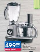 Kambrook 400 Watt 2 In 1 Food Processor & Blender-Each