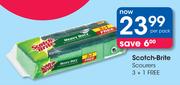 Scotch Brite Scourers 3+1 Free-Per Pack