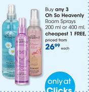 Oh So Heavenly Room Sprays-200ml Or 400ml Each