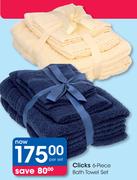 Clicks 6 Piece Bath Towel Set-Per Set
