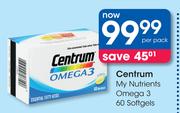 Centrum My Nutrients Omega 3 60 Softgels-Per Pack
