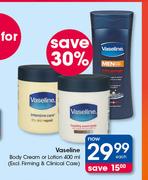 Vaseline Body Cream Or Lotion(Excl.Firming & Clinical Care)-400ml Each