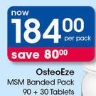 OsteoEze MSM Banded Pack 90 + 30 Tablets-Per Pack