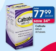 Caltrate 600 + D 30 Tablets-Per Pack